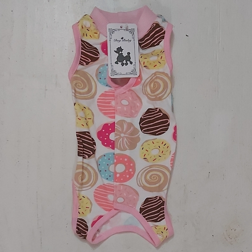 Dog Baby Colorful Donut Print Shirt Onesie Suze Medium
